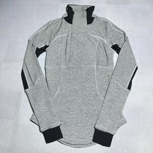 Lululemon Base‎ Runner 1/2 Zip Size 2 Performance Rulu Fabric Mini Check Heather